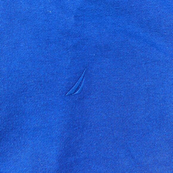 Nautica Sweater Men Medium M Blue 1/4 Zip Embroidered Logo Sail Casual Sailing - Picture 2 of 8